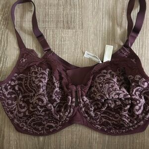 Soma 38DD bra Modal and lace full coverage unlined maroon or dark burgundy lace